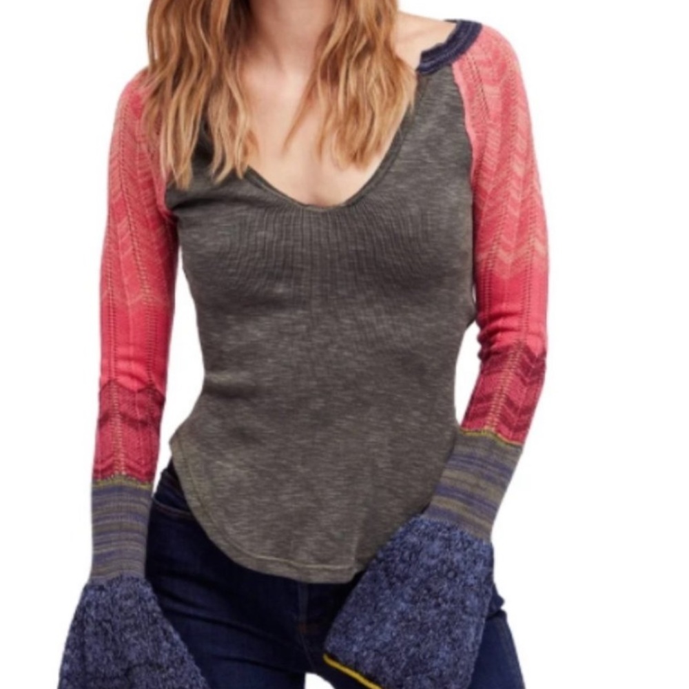 Free People Sunshine Bell Sleeve Thermal Top